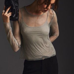Anthropologie Sunday in Brooklyn Mesh Sparkle Top size extra small